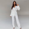 Silk Robe Blouse And Pants Pajamas