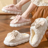Fur Slippers For Women Cute Bow Non Slip