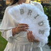 Bride Feather Fan with Pearl