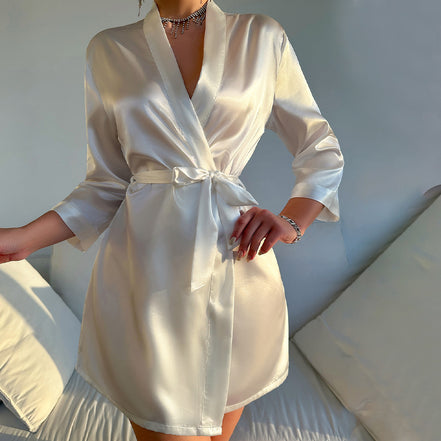 Women's Silk Pajamas Nightgown Sexy