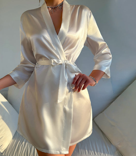 Women's Silk Pajamas Nightgown Sexy