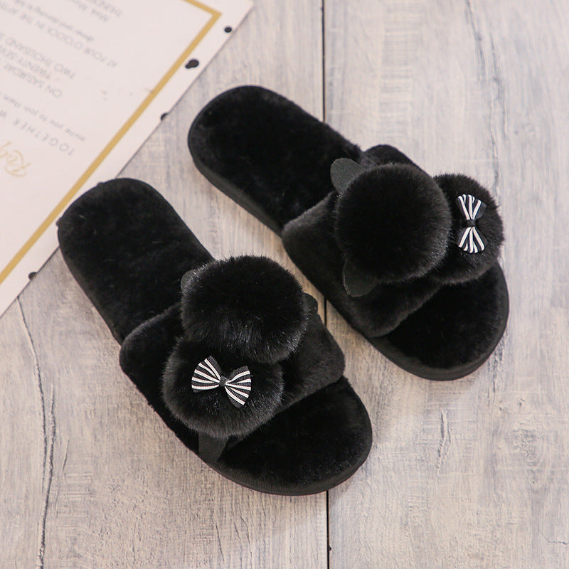 Cotton Flip Flops Plush Slippers