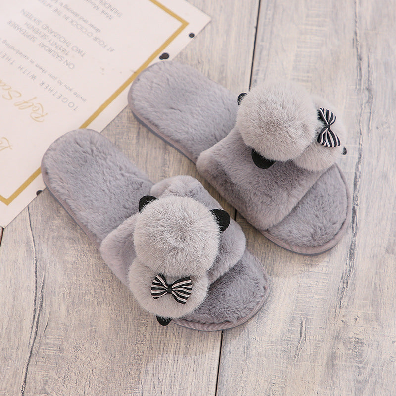 Cotton Flip Flops Plush Slippers
