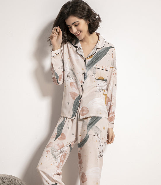 Cotton Silk Long-sleeve Loungewear