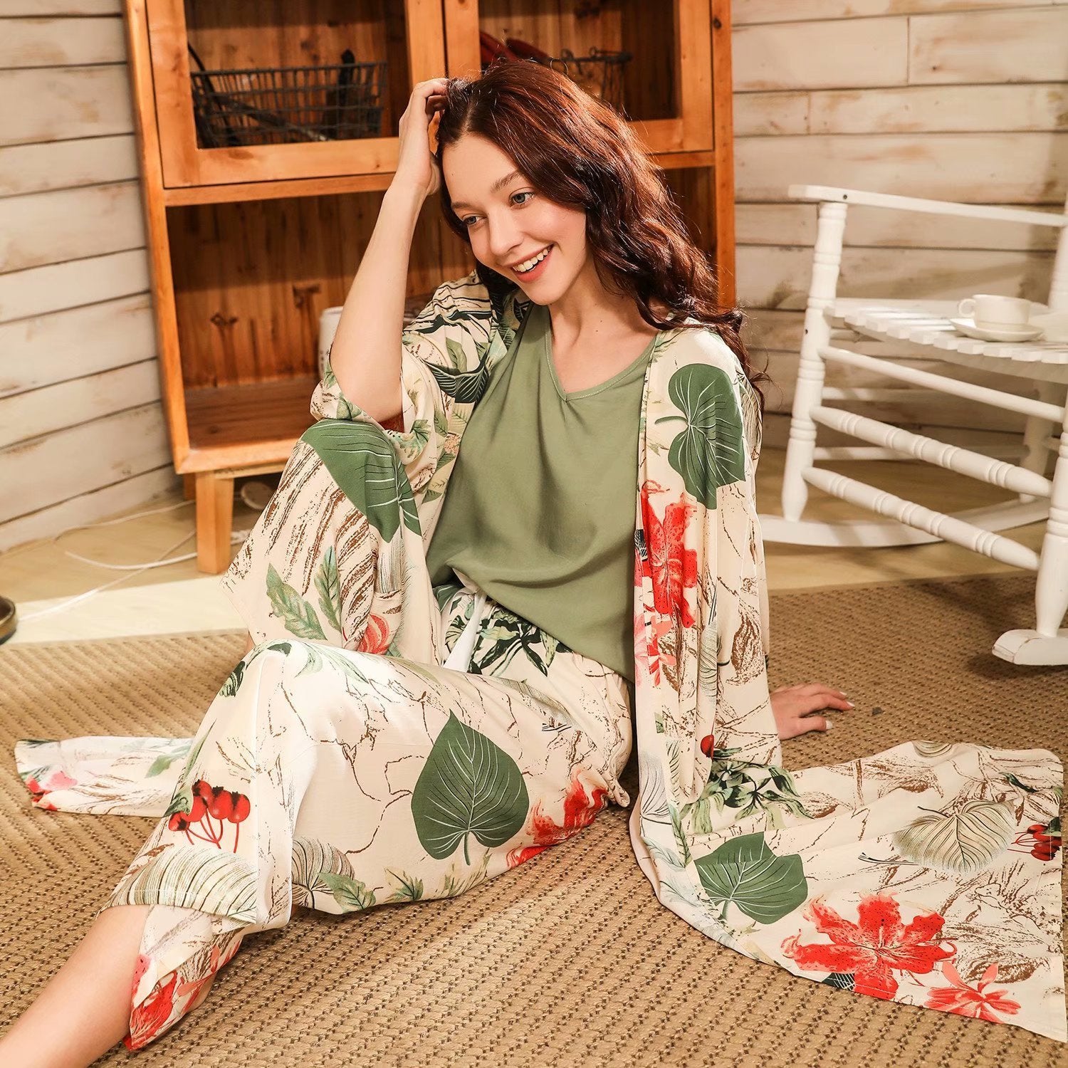 Cotton silky 3-Piece Loungewear