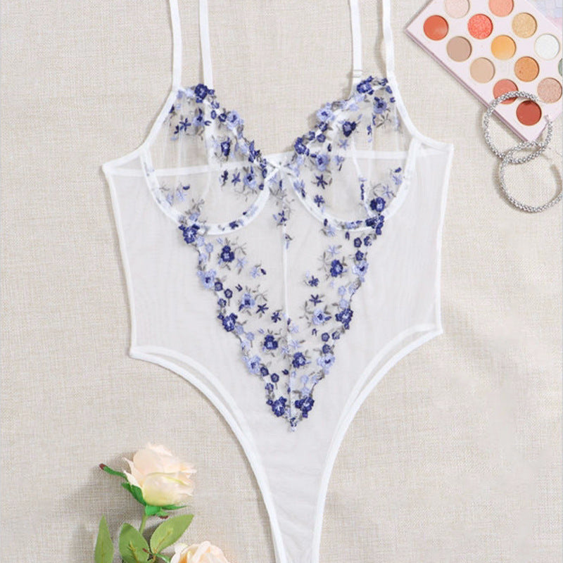 Lace Embroidered Floral Underwear