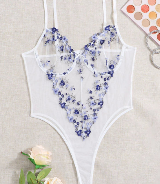 Lace Embroidered Floral Underwear
