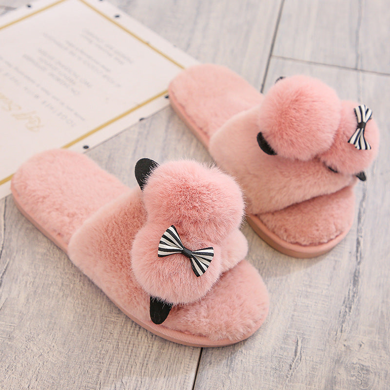 Cotton Flip Flops Plush Slippers