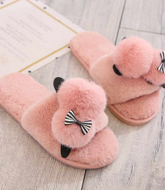 Cotton Flip Flops Plush Slippers