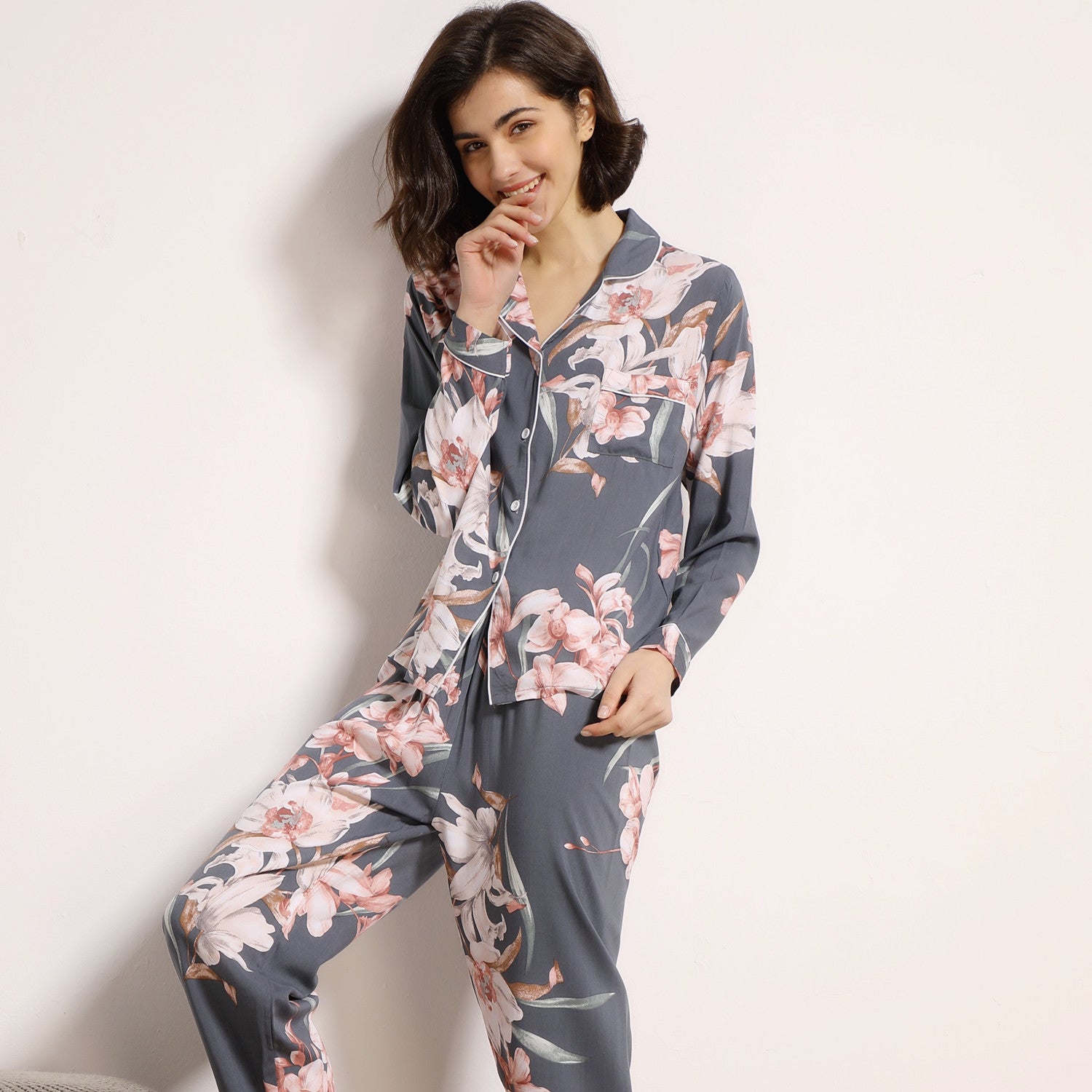 Cotton Silk Long-sleeve Loungewear