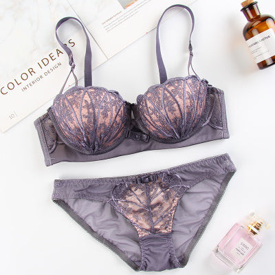 Embroidered Shell Bra and Panties Set