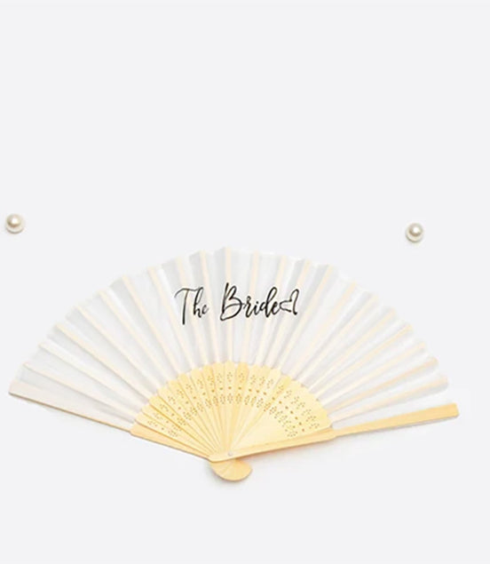 Bride And Bridesmaid Black And White Fan