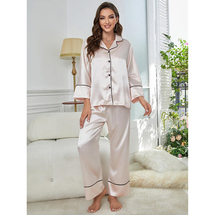 Long Sleeve Silk Pajama Set