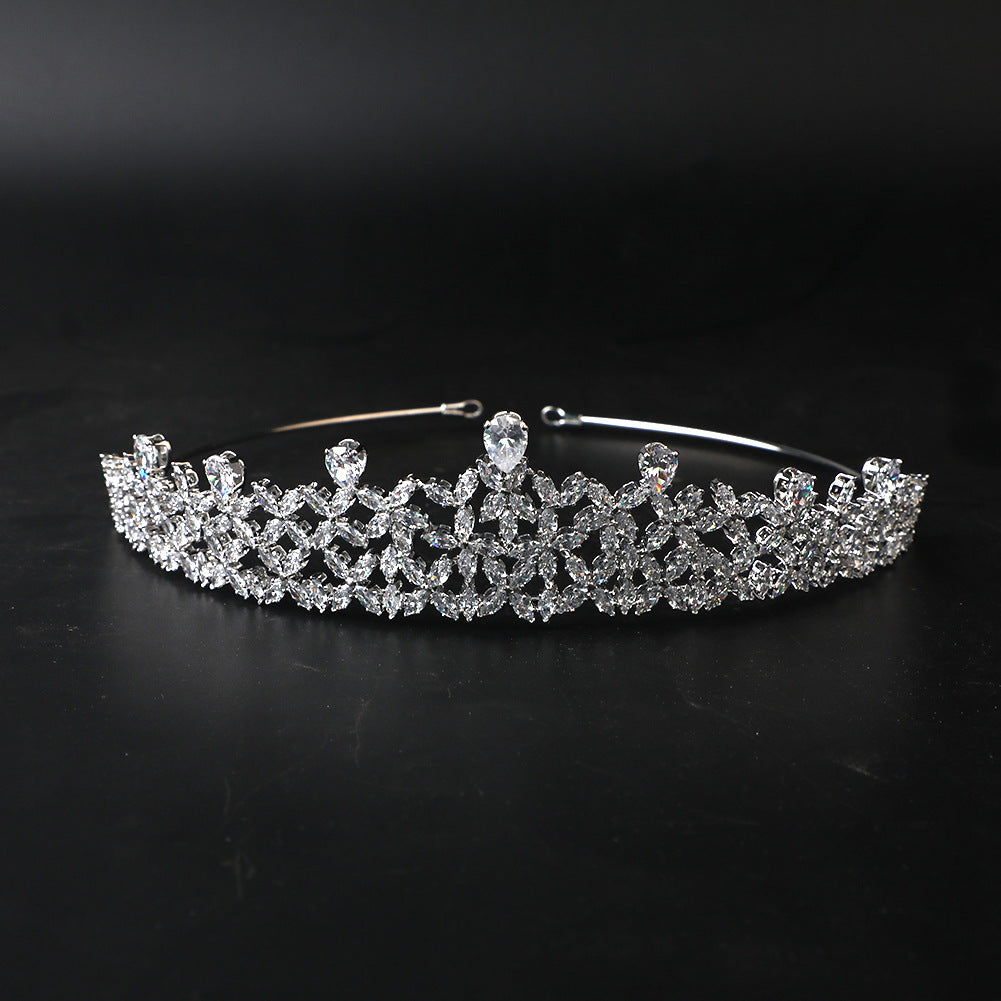 All-zircon Bride Crown