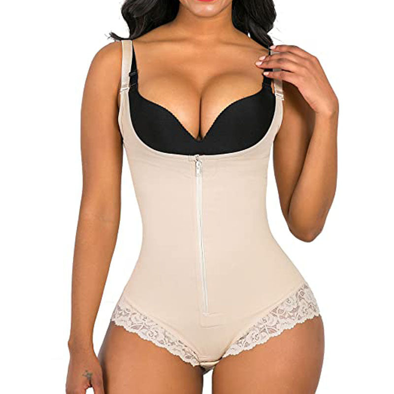 Hip Lifting Tights Body Shaping Zipper Shapewear