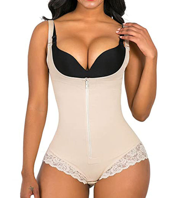 Hip Lifting Tights Body Shaping Zipper Shapewear
