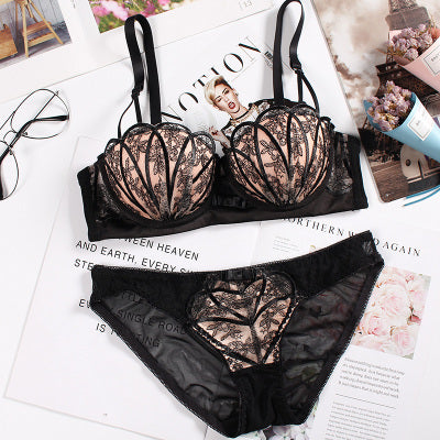 Embroidered Shell Bra and Panties Set