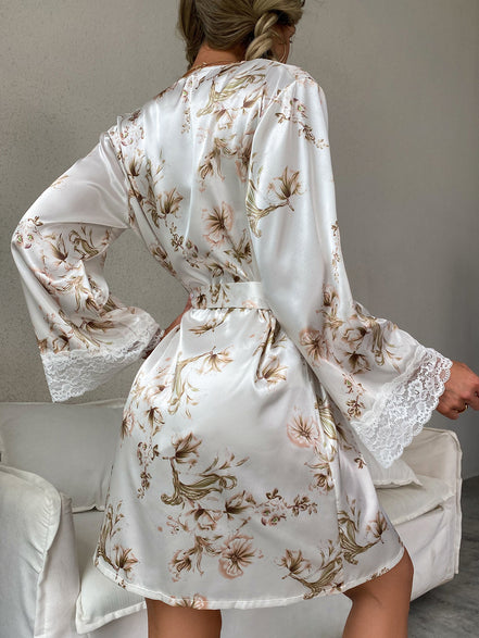 3-Piece Robe Lace Pajamas