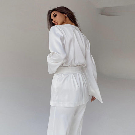 Silk Robe Blouse And Pants Pajamas