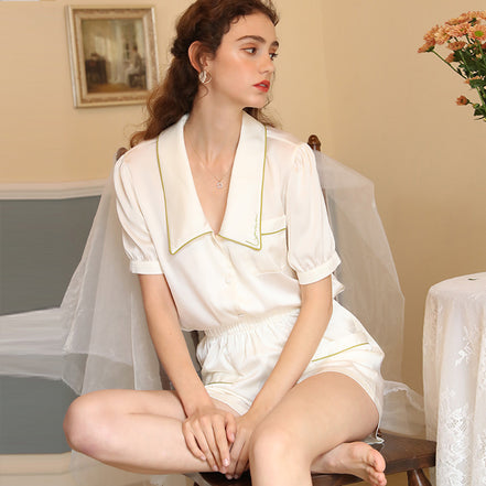 Silk Top and Shorts Pajamas