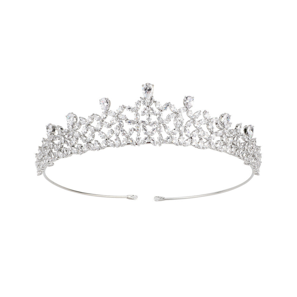 All-zircon Bride Crown