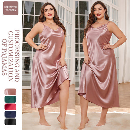 Women's Plus Size Long Slip Nightdress