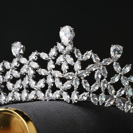 All-zircon Bride Crown