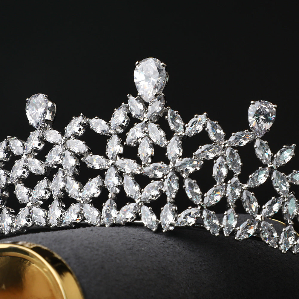 All-zircon Bride Crown