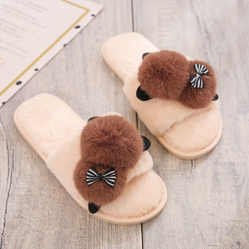 Cotton Flip Flops Plush Slippers