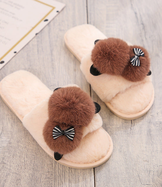 Cotton Flip Flops Plush Slippers