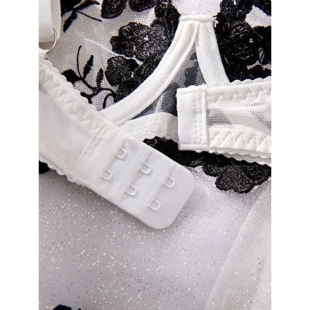 Lace French Bra Embroidery and Thong Set