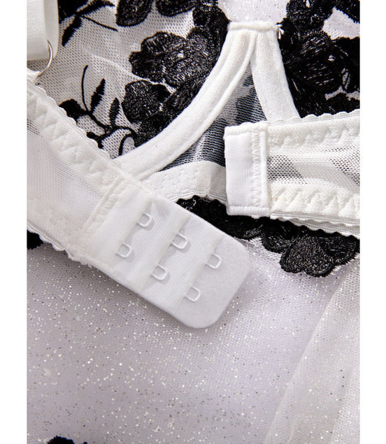 Lace French Bra Embroidery and Thong Set