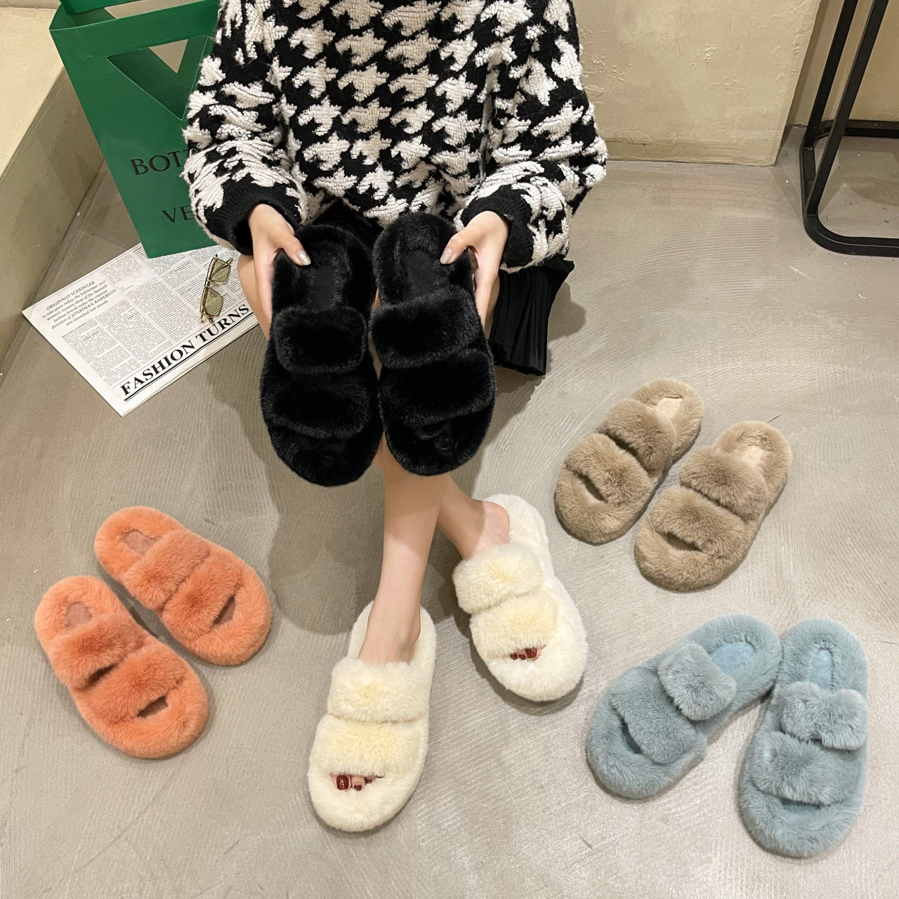 Fuzzy House Slippers