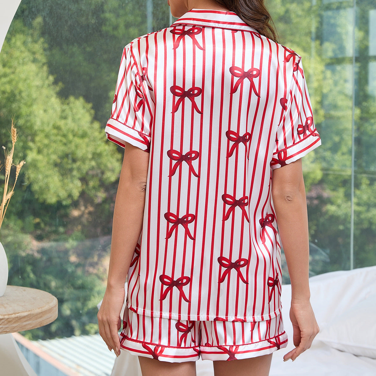 Striped Satin Pajama Set