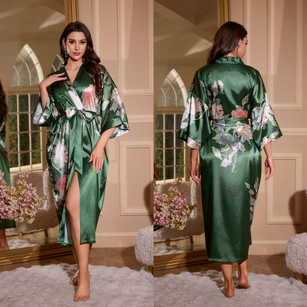 Women's Summer Ice Silk Light Luxury Nightgown
