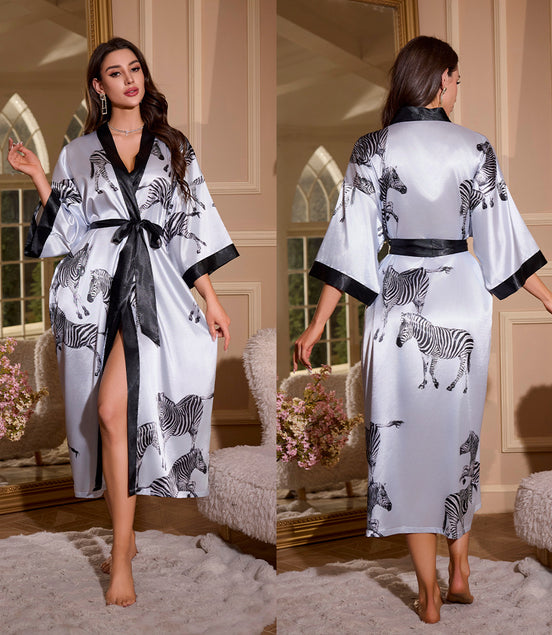 Women's Summer Ice Silk Light Luxury Nightgown