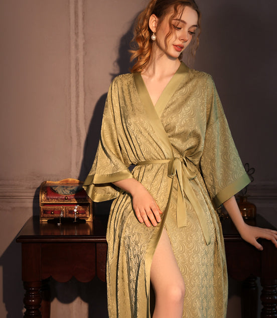 High-grade Satin Jacquard Nightgown