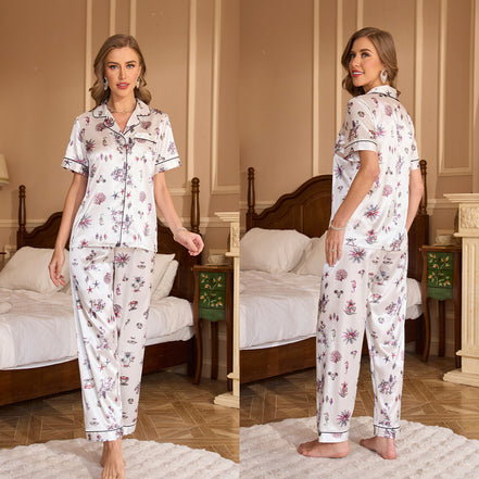 Silk Short Sleeve Pajamas