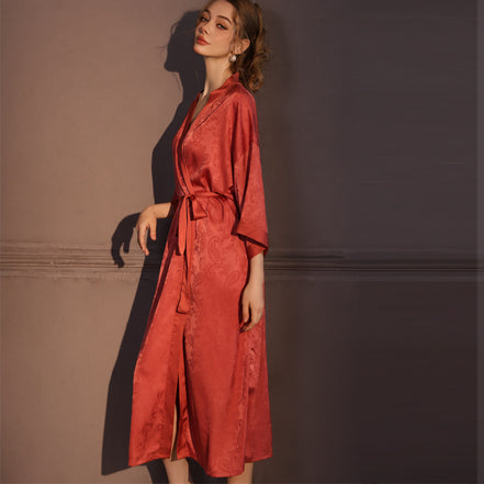 High-grade Satin Jacquard Nightgown