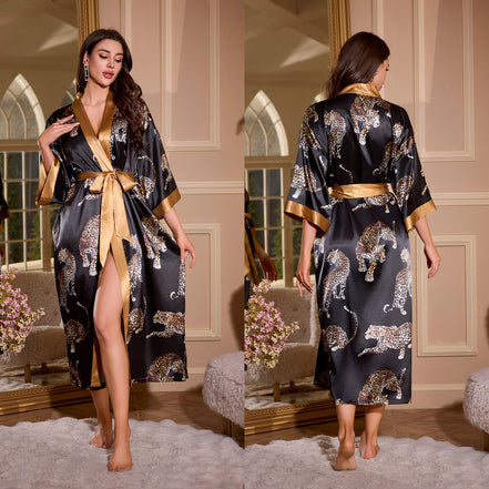 Women's Summer Ice Silk Light Luxury Nightgown