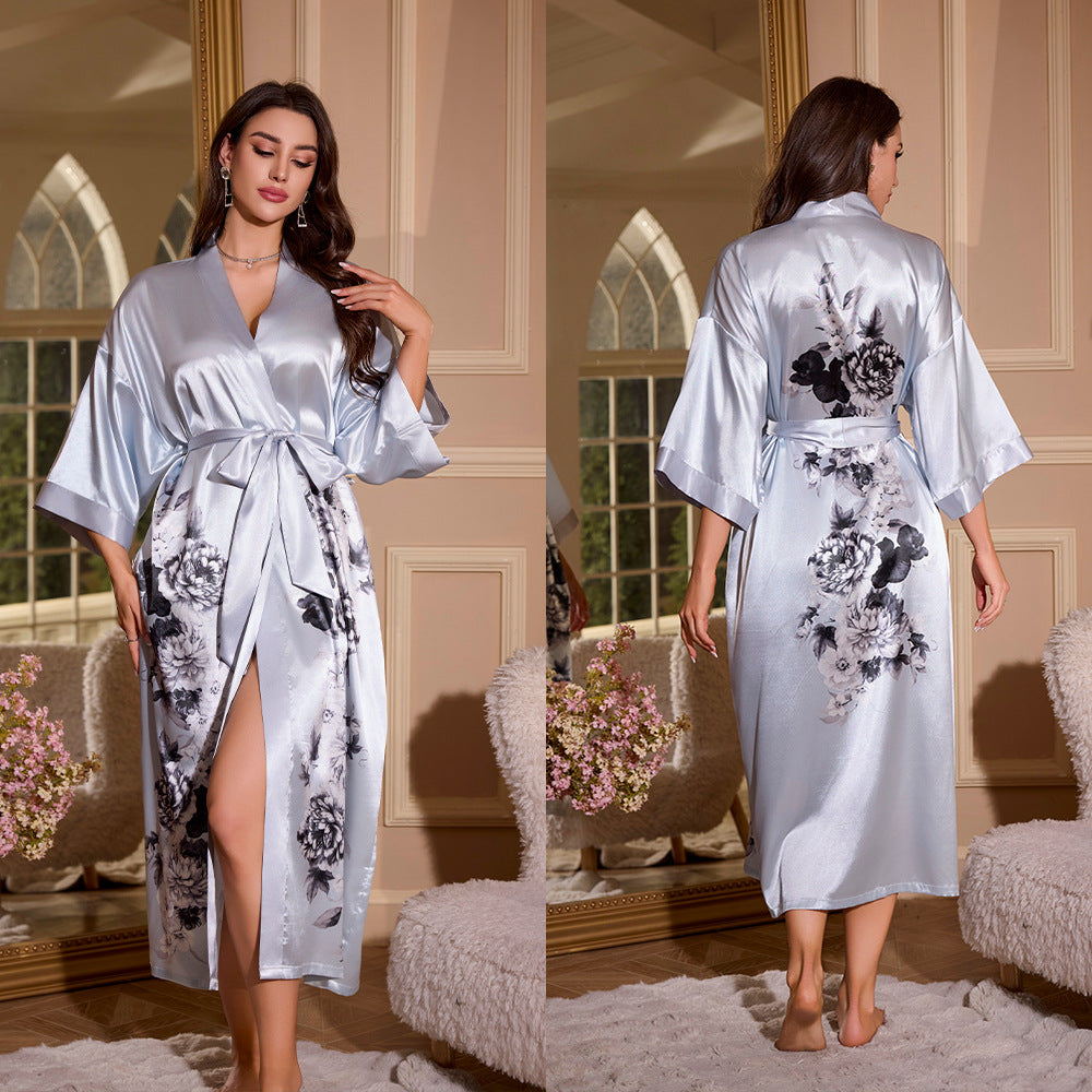Women's Summer Ice Silk Light Luxury Nightgown