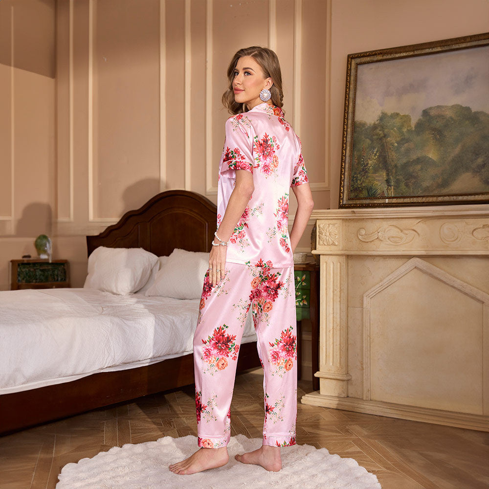 Silk Short Sleeve Pajamas