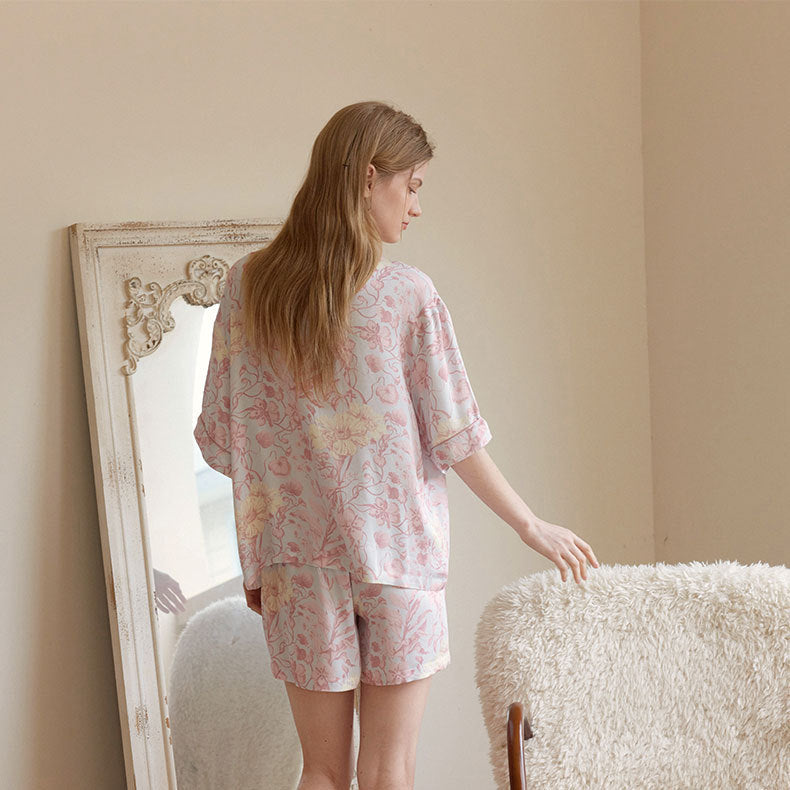 Satin Flower Print Pajama