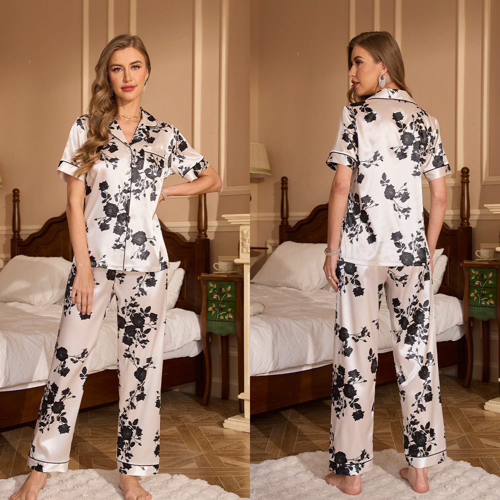 Silk Short Sleeve Pajamas
