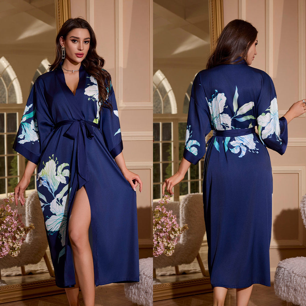Women's Summer Ice Silk Light Luxury Nightgown