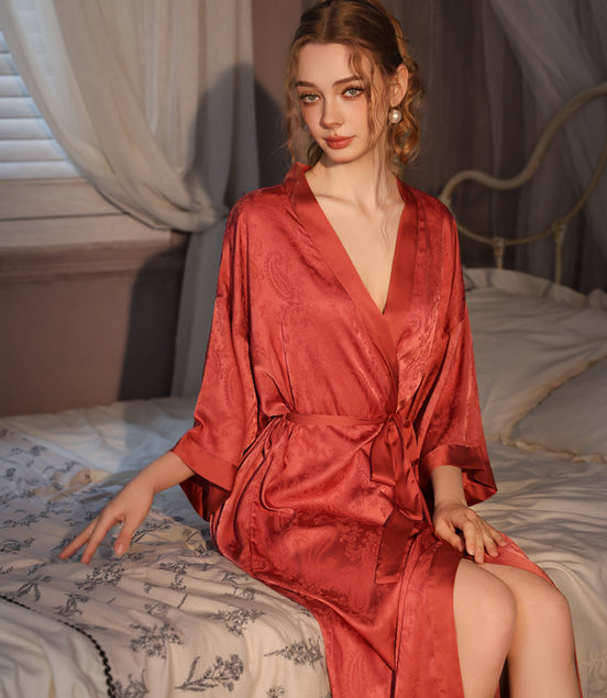 High-grade Satin Jacquard Nightgown