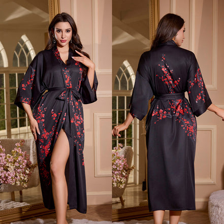 Women's Summer Ice Silk Light Luxury Nightgown