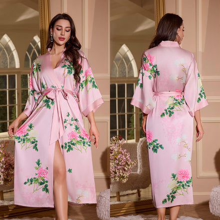 Women's Summer Ice Silk Light Luxury Nightgown