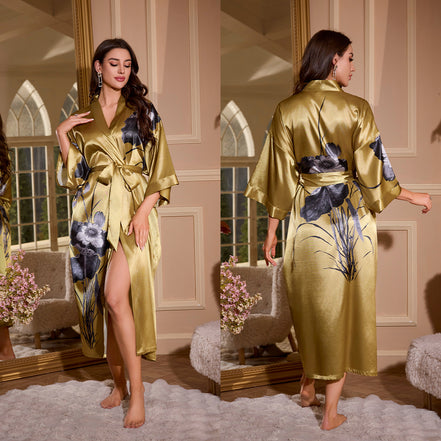 Women's Summer Ice Silk Light Luxury Nightgown
