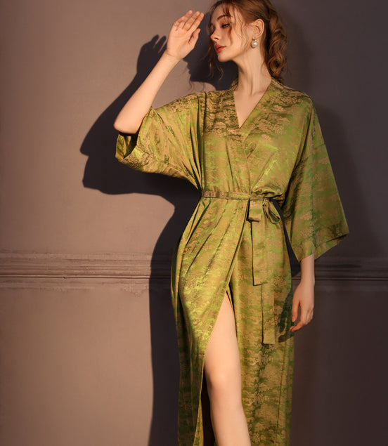 High-grade Satin Jacquard Nightgown
